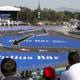 View from my seat. That first angry bright blue car is Buemi, not running in first. Photo credit: Stef Schrader
